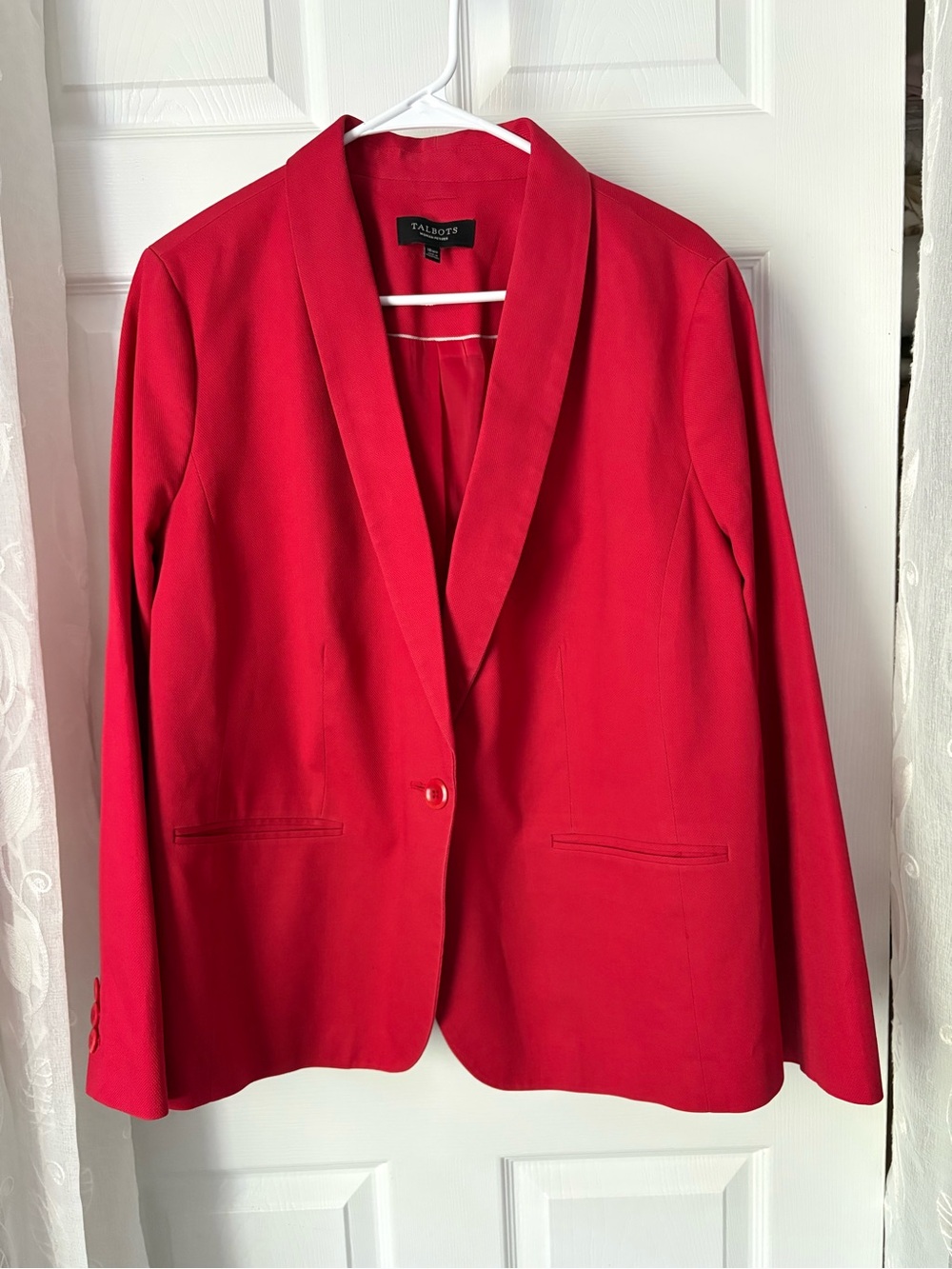 Talbots Woman Petites Blazer Womens Plus Size 18WP Shawl Collar Single Button